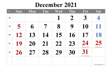 December 5 2021 Calendar
